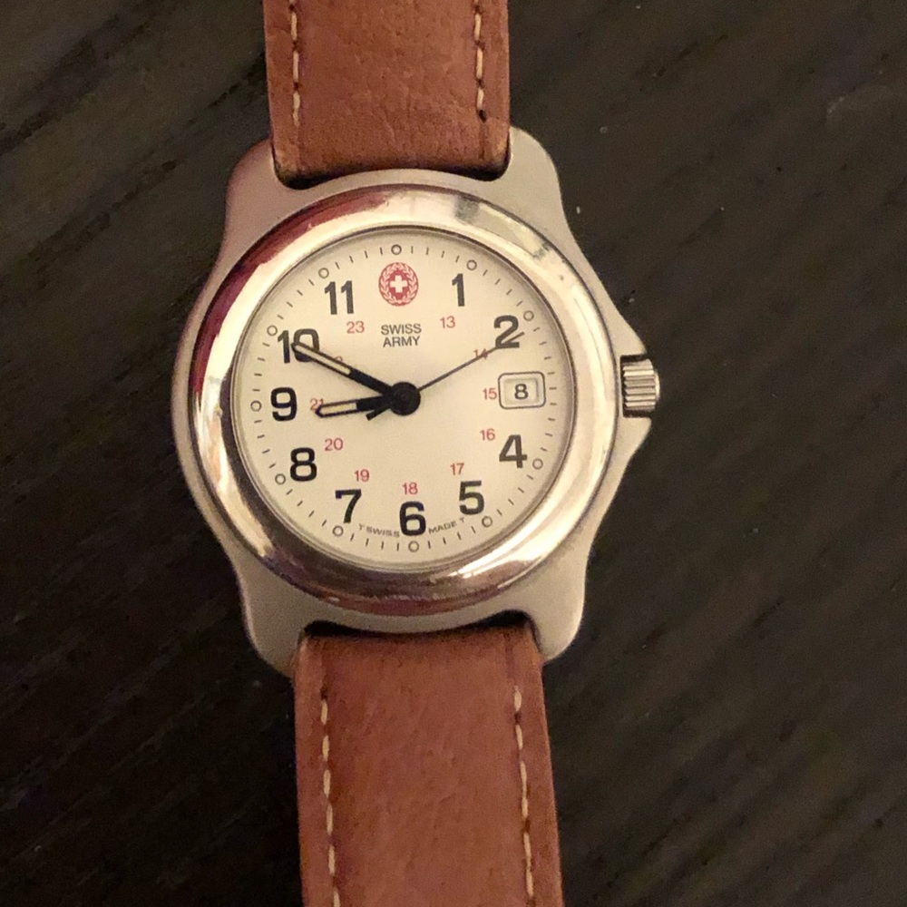 ‼️Brown Leather Swiss Army Watch